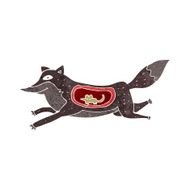 cartoon wolf with mouse in belly N8
