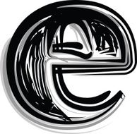 Freehand Typography Letter e N2