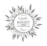 Bread design template round composition Vector illustration