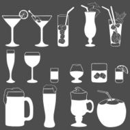 Vector Set of Cocktails and Alcohol Drinks