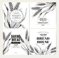 Bread design template collection Banner set Vector illustration
