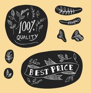 Chalkboard labels design elements