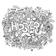 Hipster hand lettering and doodles elements