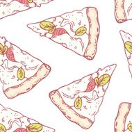 Slices of mozzarella seamless pattern