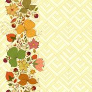 Vector seamless doodle border of flowers and berries