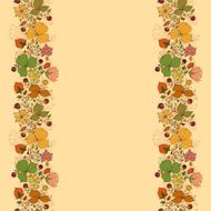 Vector seamless doodle border frame of flowers and berries