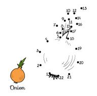 Numbers game fruits and vegetables (onion)