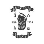 Barber shop Trendy elements about hairdresser theme Hipster logotype