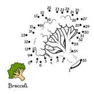 Numbers game fruits and vegetables (broccoli)