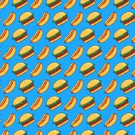 burger and hot dog pattern