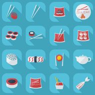 Flat concept set modern design a unique collection of sushi N4