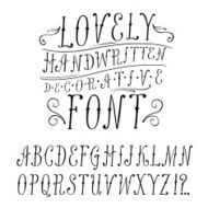 Vintage doodle vector font N4