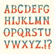 Vintage decorative vector font N2