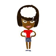 cartoon woman thinking N66