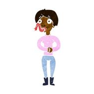 cartoon woman with snake tongue N29