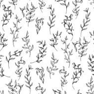 Black and white floral seamless pattern Vector illustration N4
