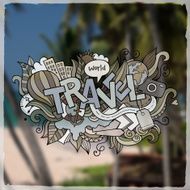 Travel hand lettering and doodles elements N2