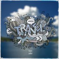 Travel hand lettering and doodles elements N3