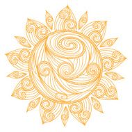 Hand Drawn Ethnic Sun N4