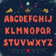 Hand drawn doodle alphabet N5