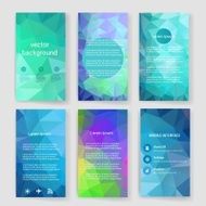 Modern cards design template with triangular colorfull background N10