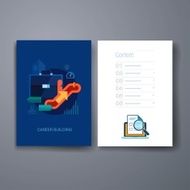 Modern career promotion and human resources flat icon cards design