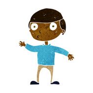 cartoon waving man N118