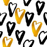 Golden vector painted shape pattern hand drawn watercolor brush