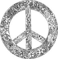 Black And White Peace Symbol N3