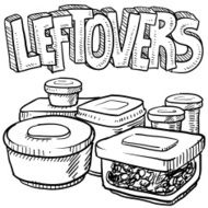 Holiday leftovers food sketch