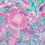 Vector Pattern with Magic Light Flowers