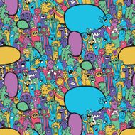 Seamless pattern with Hipster Hand drawn Vector doodle