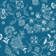 Floral Seamless Pattern Background Vector illustration N4