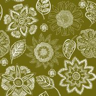 Floral Seamless Pattern Background Vector illustration N5