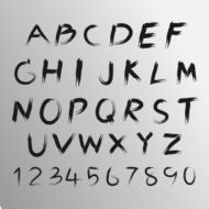Vector of Hand drawn letters Alphabet Set in black