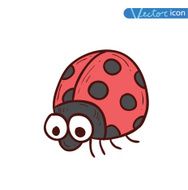 cartoon insect ladybug icon vector illustration