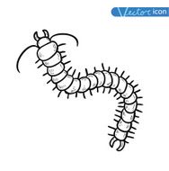 cartoon worm bug icon vector illustration N4