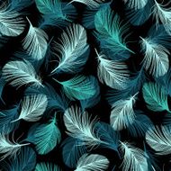 Seamless pattern with hand-drawn feathers N3