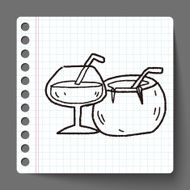coconut drink doodle N7