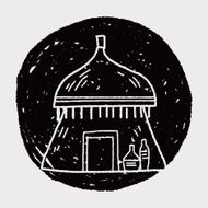 African house doodle N6