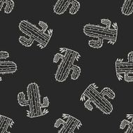 Cactu doodle seamless pattern background N2