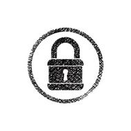 Lock vector icon with hand drawn lines texture