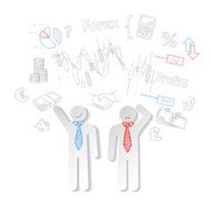 Forex traders and symbols stock trading vector