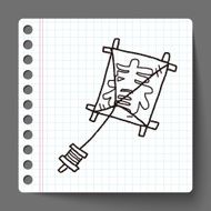 Japanese spring word kite doodle N6