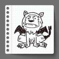 lion monster doodle N12