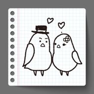 love bird doodle N17