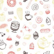Seamless pattern with cupcakes N3