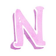 Cartoon Letter N N26