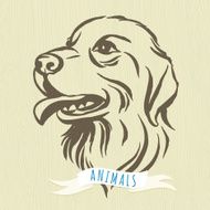 Hand drawn portrait of dog labrador N2