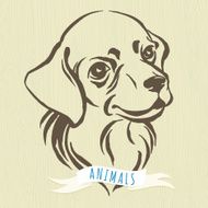 Hand drawn portrait of dog labrador N3